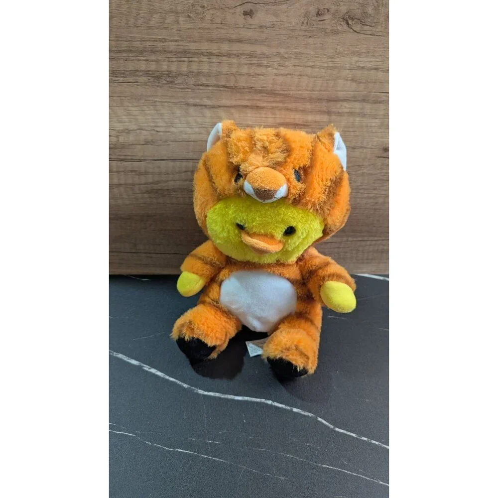 Peek A Boo Plush Yellow Duck In Tiger Costume 9